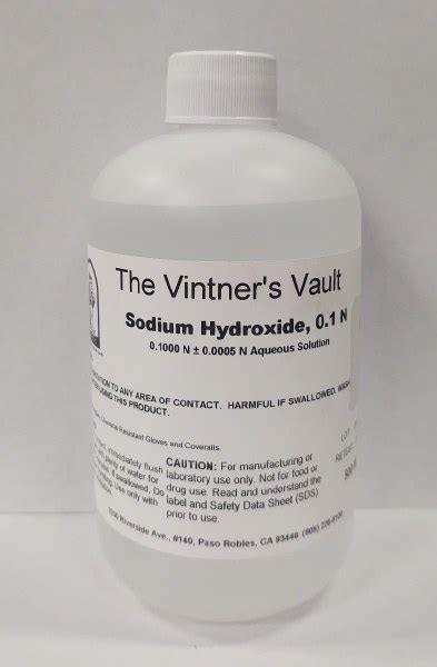 Sodium Hydroxide 0 1n 500ml The Vintner Vault