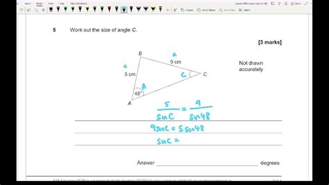 Gcse Revision Aqa Gcse Maths Higher Topic Test Trigonometry Cosine And Sine Rule Youtube