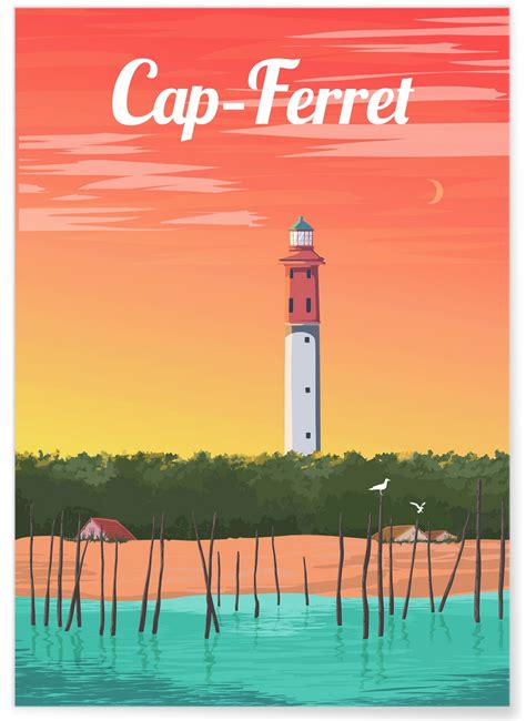 Affiche ville Cap Ferret idée déco LAfficherie