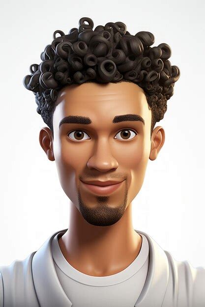 Premium Photo Smiling African American Man With Curly Hair