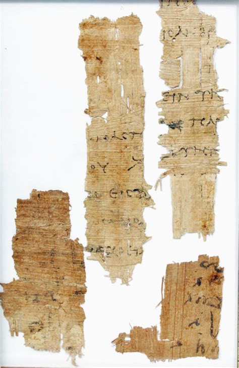 Lot - 4 Pieces Egyptian Papyrus w/ Ancient Greek Text