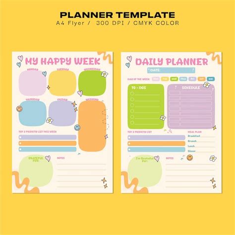 premium psd cute daily weekly planner