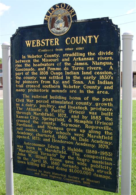 Webster County Marker Marshfield Missouri Located On Th Flickr