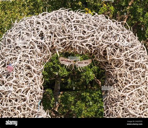 Iconic Arches made from elk antlers picked up at the national Elk Refuge in Jackson Hole ...