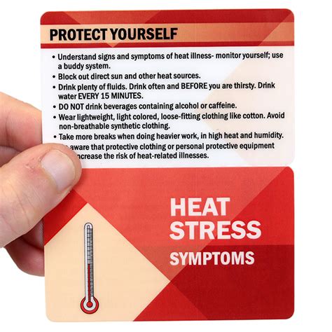 Heat Stress Symptoms Bi Fold Wallet Card Signs Sku Bd 0656