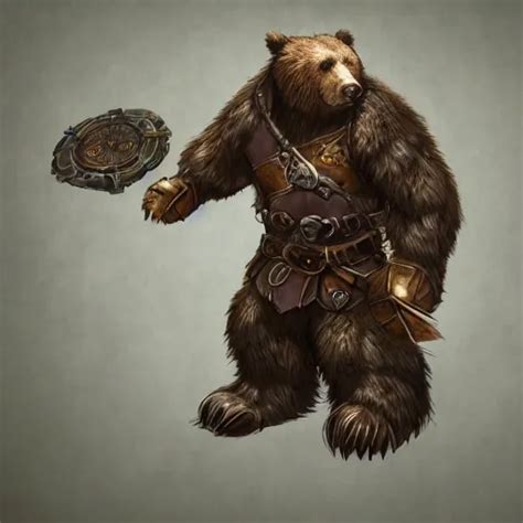 Rogue Druid Multiclass Transforming Into A Bear Stable Diffusion