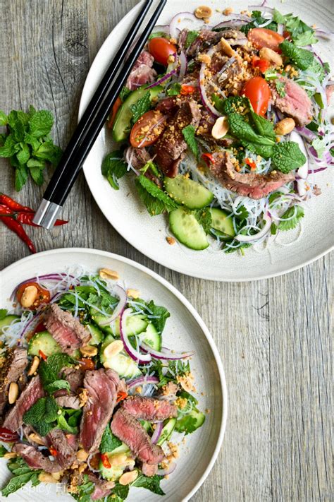 Thai Beef Salad With Noodles Spicyfig Authentic Amazing Flavor And Easy