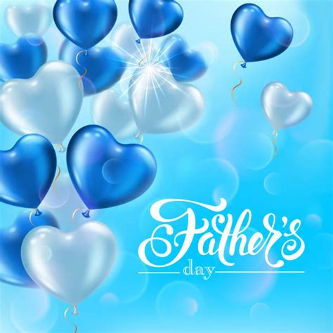 660 Happy Fathers Day Blue Heart Background Stock Illustrations