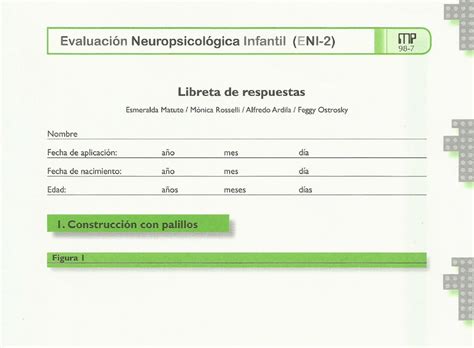 Software Eni Evaluaci N Neuropsicol Gica Infantil Test Eni