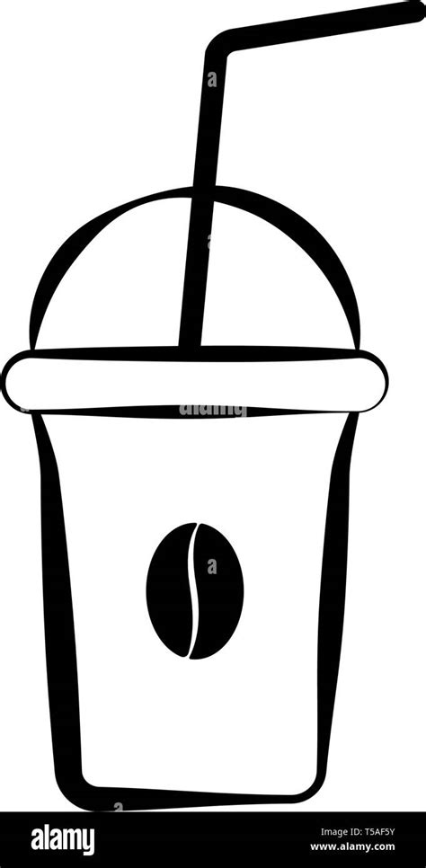 Iced Coffee Clipart Black And White