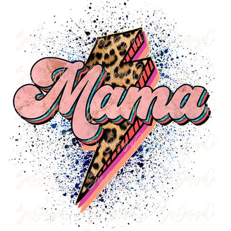 Mama Leopard Png Retro Mama Sublimation Designs Downloads Mom Mama