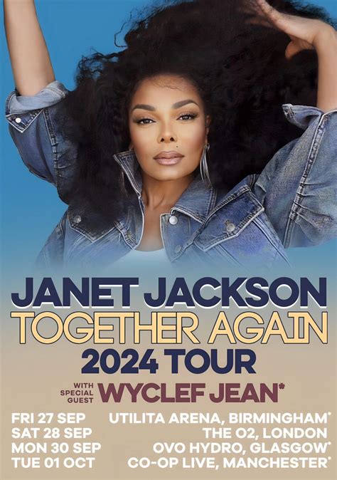 JANET JACKSON Together Again 2024 UK Arena Tour Poster