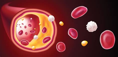 D Illustration Of Red Blood Cells White Blood Cells And Cholesterol