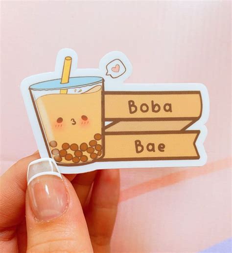 Bubble Tea Boba Bae Sticker Bubble Tea Sticker Kawaii Cute Boba Lover Decal Food Pun Sticker