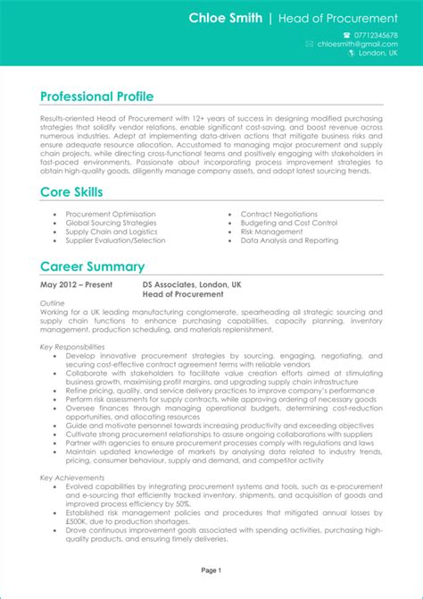 3 Procurement CV Examples Guide Get Hired Quick