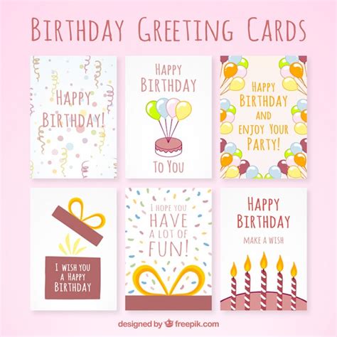 birthday greeting cards  vectors ui