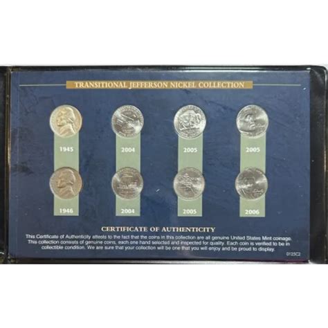 Transitional Jefferson Nickel Collection - 8 Different Coins in Custom ...