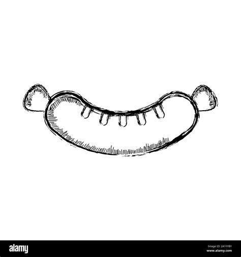 Isolated retro sketch of a sausage - Vector illustration Stock Vector Image & Art - Alamy