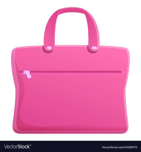 Girl Pink Laptop Bag Icon Cartoon Style Royalty Free Vector