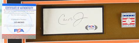 Cal Ripken Jr Signed Orioles Custom Framed Cut Display With Hall Of