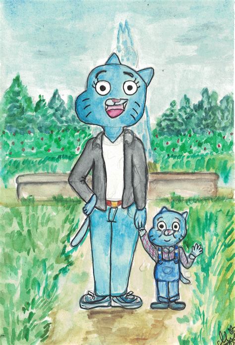 Nicole Watterson and little Gumball by VikingFedor on DeviantArt