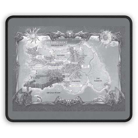 Fourth Wing Map Of Navarre Greyscale Gaming Mouse Pad Etsy