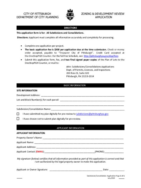 Fillable Online Apps Pittsburghpa CITY OF PITTSBURGH ZONING