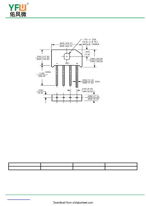 KBU810 Datasheet 3 3 Pages YFWDIODE 8 0A GLASS PASSIVATED BRIDGE