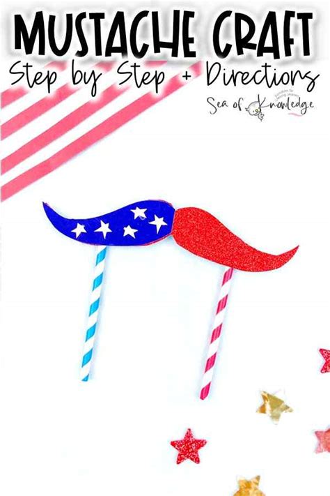 Red White and Blue Crafts: Fun Mustache Topper Step-by-Step Craft