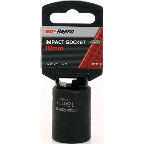 Repco Impact Socket 18mm 1 2in Drive Rt21318i Impact Sockets Repco Australia