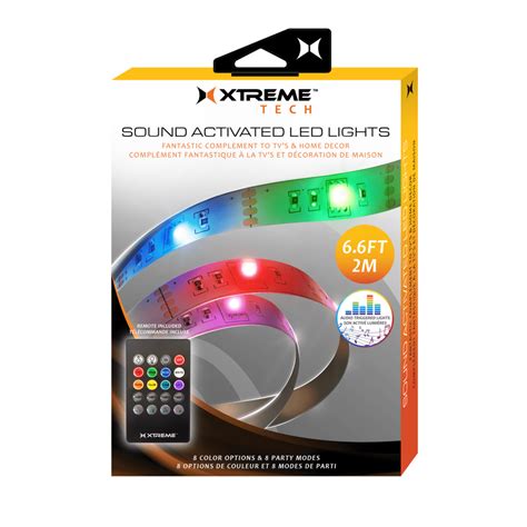 Sound Activated Multi Color LED Strip 6ft Xtreme Cables