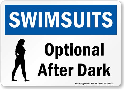 Swimsuits Optional After Dark Pool Spa Sign Sku S2 0043