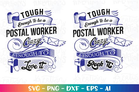 Postal Worker Svg Tough Enough To Be A Postal Worker Love Rock Etsy