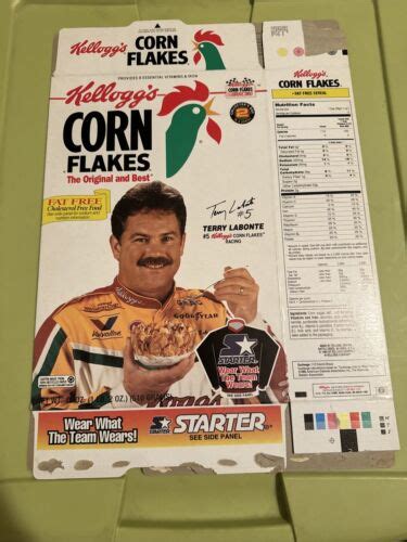 Terry Labonte Kelloggs Corn Flakes Cereal Box Eating Ebay