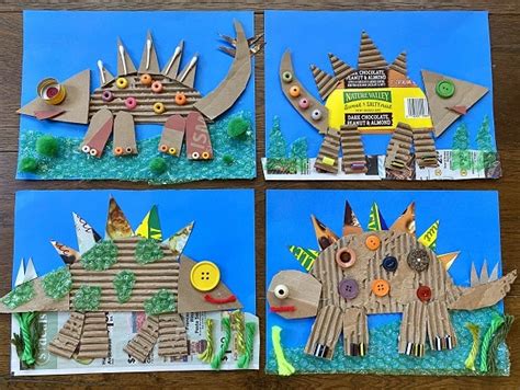 Recycled Stegosaurus Dinosaur Craft Fantastic Fun And Learning