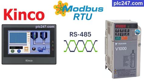 HMI Kinco Modbus RTU Yaskawa V1000 Tutorial Plc247