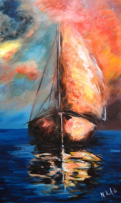 Abstract paintings — Abstract boat painting