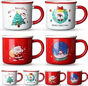 Amazon Hushee 8 Pieces Christmas Mug Set Christmas 12oz Coffee