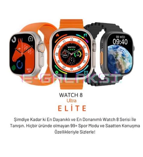 Watch 8 Ultra Elite Akıllı Saat GPS Siri NFC Pusula IOS ve Android Uyumlu