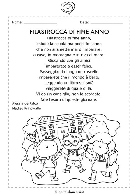 Poesie E Filastrocche Di Fine Anno Scolastico Portalebambini It