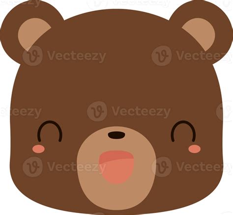 Cute Brown Bear Cartoon Character Flat Design Illustration 36392092 Png