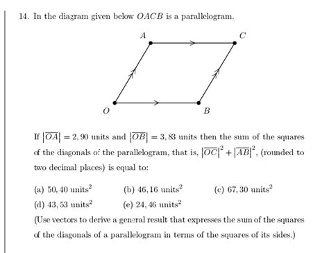 Solved In The Diagram Given Below OACB Is A Parallelogram If Chegg