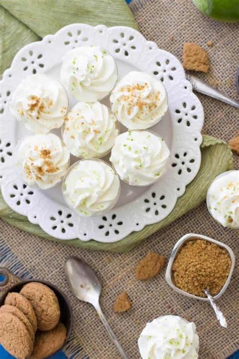 Key Lime Pie Cheesecake Dessert Shooters On Gingersnap Crusts