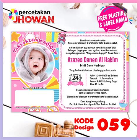 Jual Undangan Aqiqah Murah Free Plastik Undangan Tasyakuran