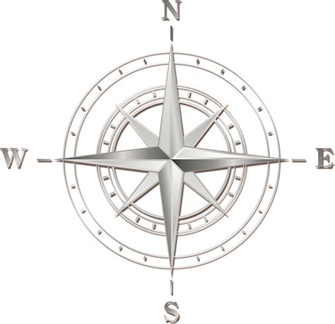 Compass Silver Luxury Compass Png Download 12001162 Free