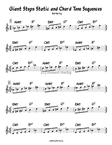 Practicing Giant Steps” Static And Chord Tone Sequences