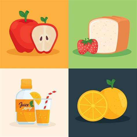 Set Of Fresh And Healthy Fruits 17451401 Vector Art At Vecteezy