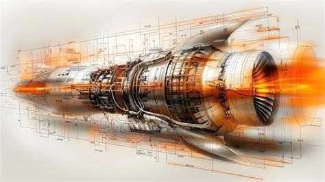 Premium Photo | Schematic of a jet engine design Concept Aerospace ...