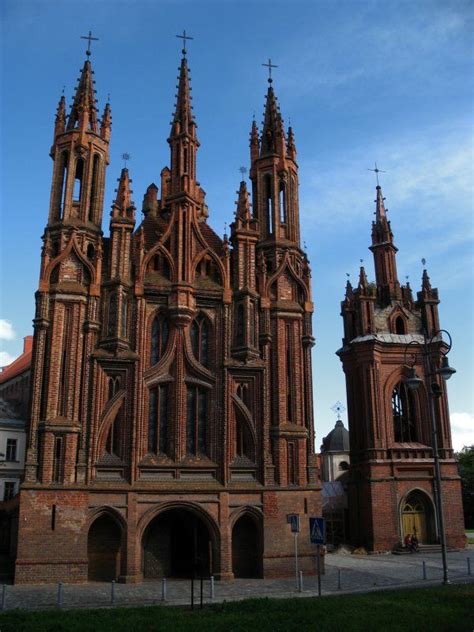 Gothic Red Brick St Annes Church Vilnius Lithuania Baroque