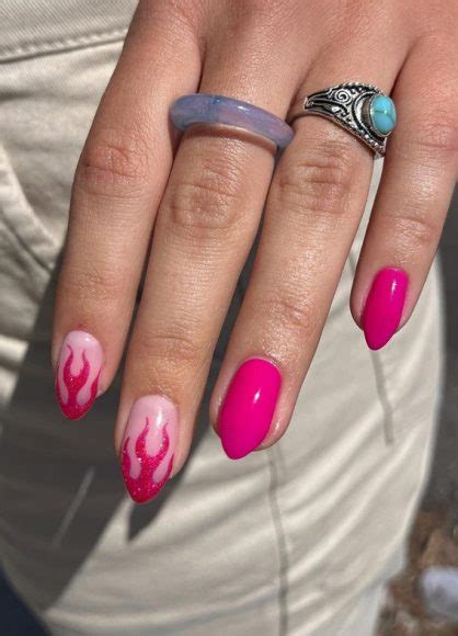 25 Hot Pink Vibrant Nails For Modern Women Glittery Hot Pink Hot